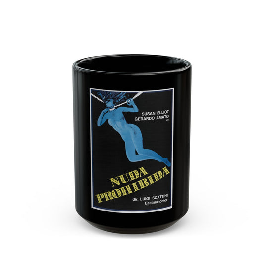 BLUE NUDE 1977 Movie Poster - Black Coffee Mug-15oz-The Sticker Space