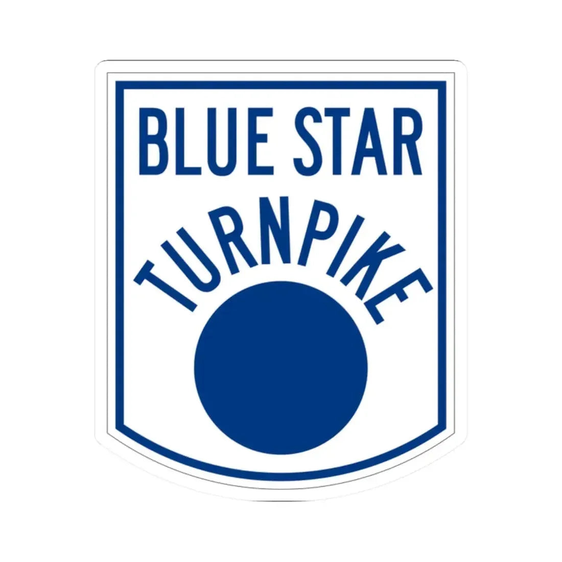 Blue Star Turnpike (New Hampshire) (Road Sign) STICKER Vinyl Kiss-Cut Decal 2 Inch White - The Sticker Space