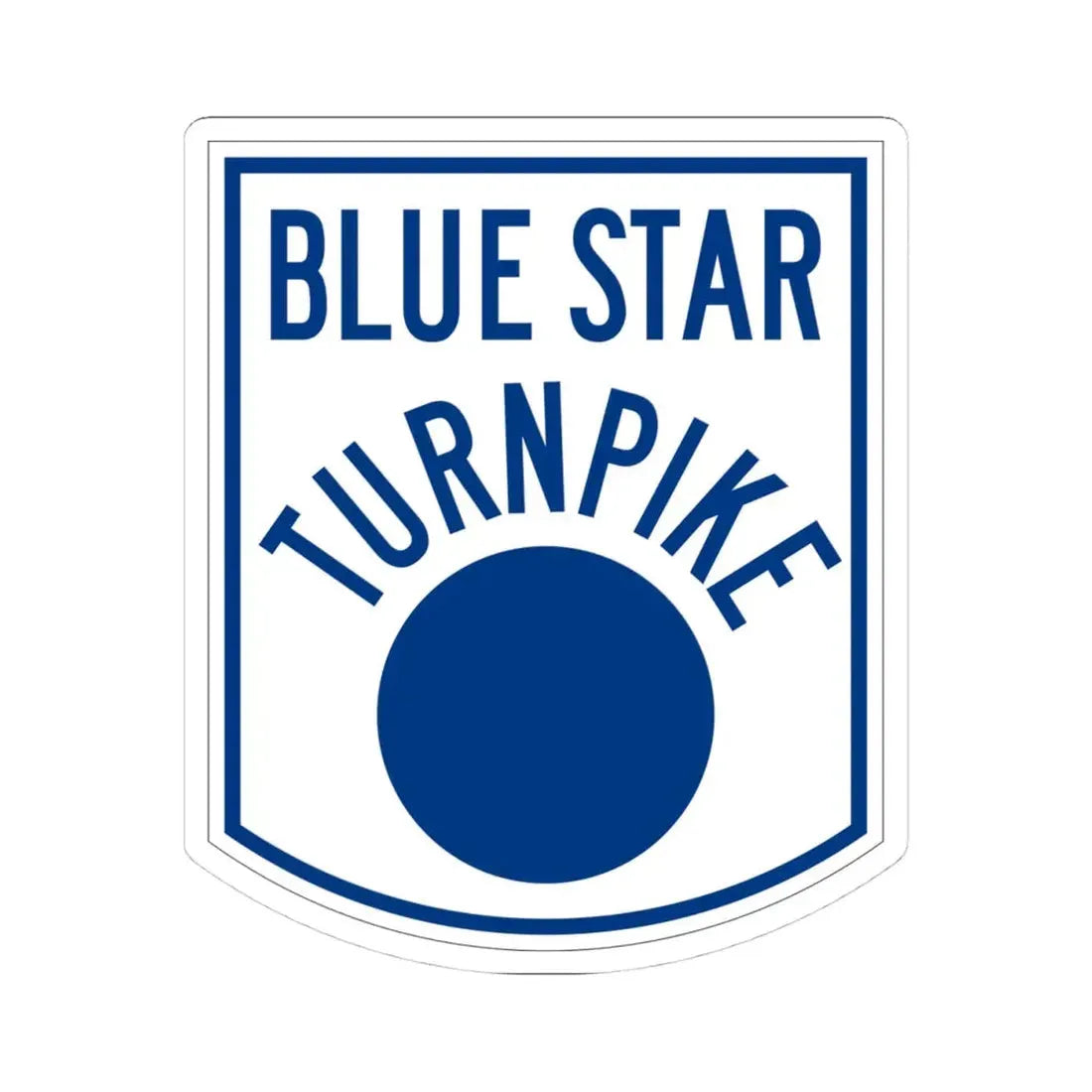 Blue Star Turnpike (New Hampshire) (Road Sign) STICKER Vinyl Kiss-Cut Decal 4 Inch White - The Sticker Space