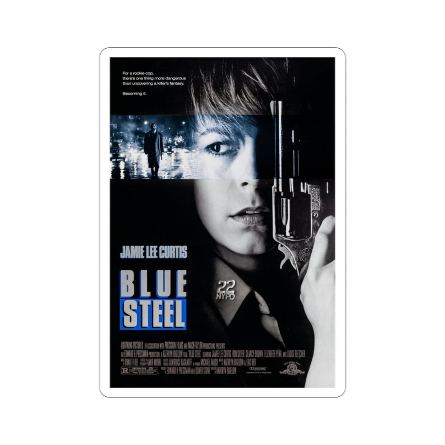 Blue Steel 1990 Movie Poster STICKER Vinyl Die-Cut Decal-2 Inch-The Sticker Space