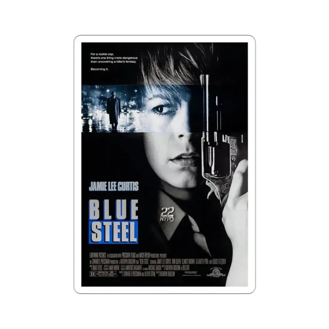 Blue Steel 1990 Movie Poster STICKER Vinyl Die-Cut Decal 3 Inch - The Sticker Space