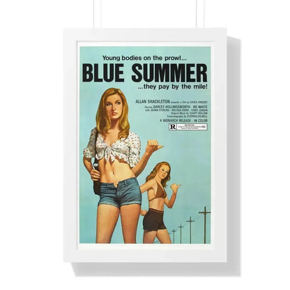 BLUE SUMMER 1973 - Framed Movie Poster 16″ x 24″ White - The Sticker Space