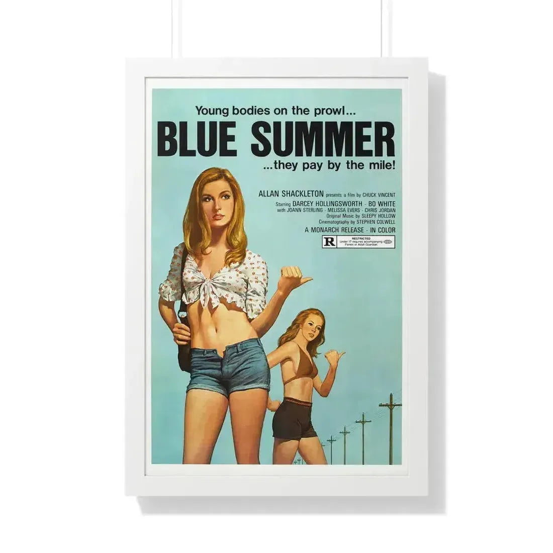 BLUE SUMMER 1973 - Framed Movie Poster 20" x 30" White - The Sticker Space