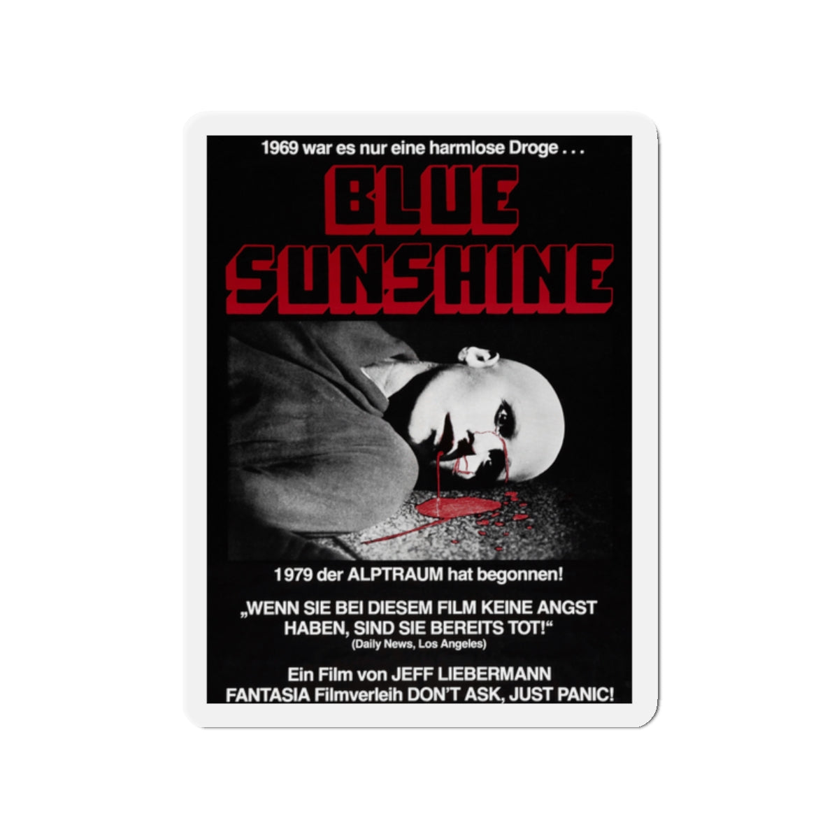 BLUE SUNSHINE (GERMAN) 1978 Movie Poster - Die-Cut Magnet-2" x 2"-The Sticker Space