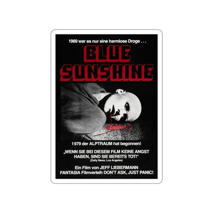 BLUE SUNSHINE (GERMAN) 1978 Movie Poster STICKER Vinyl Die-Cut Decal 4 Inch - The Sticker Space