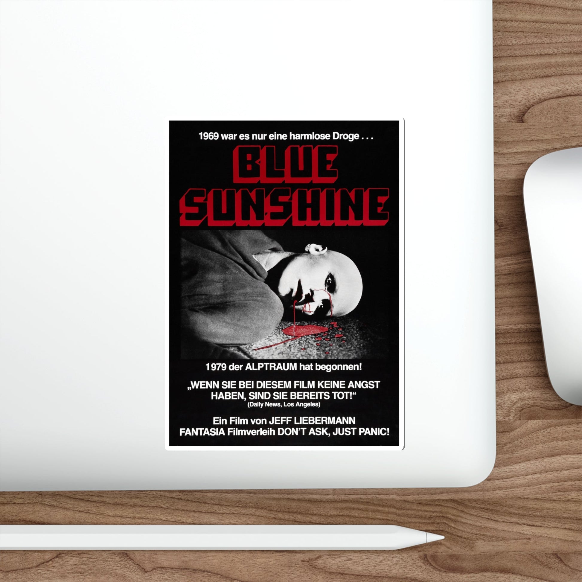 BLUE SUNSHINE (GERMAN) 1978 Movie Poster STICKER Vinyl Die-Cut Decal-The Sticker Space