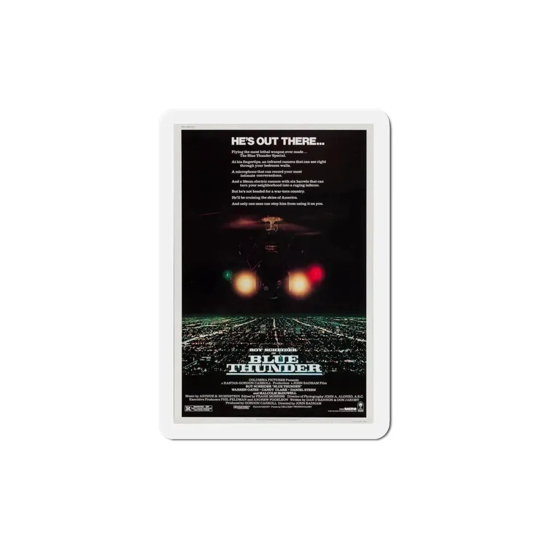 Blue Thunder 1983 Movie Poster Refrigerator Magnet 4 Inch - The Sticker Space
