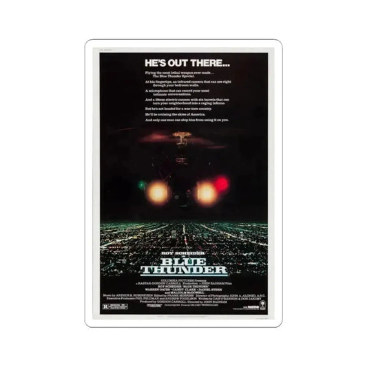 Blue Thunder 1983 Movie Poster - STICKER Vinyl Kiss-Cut Decal 2 Inch White - The Sticker Space
