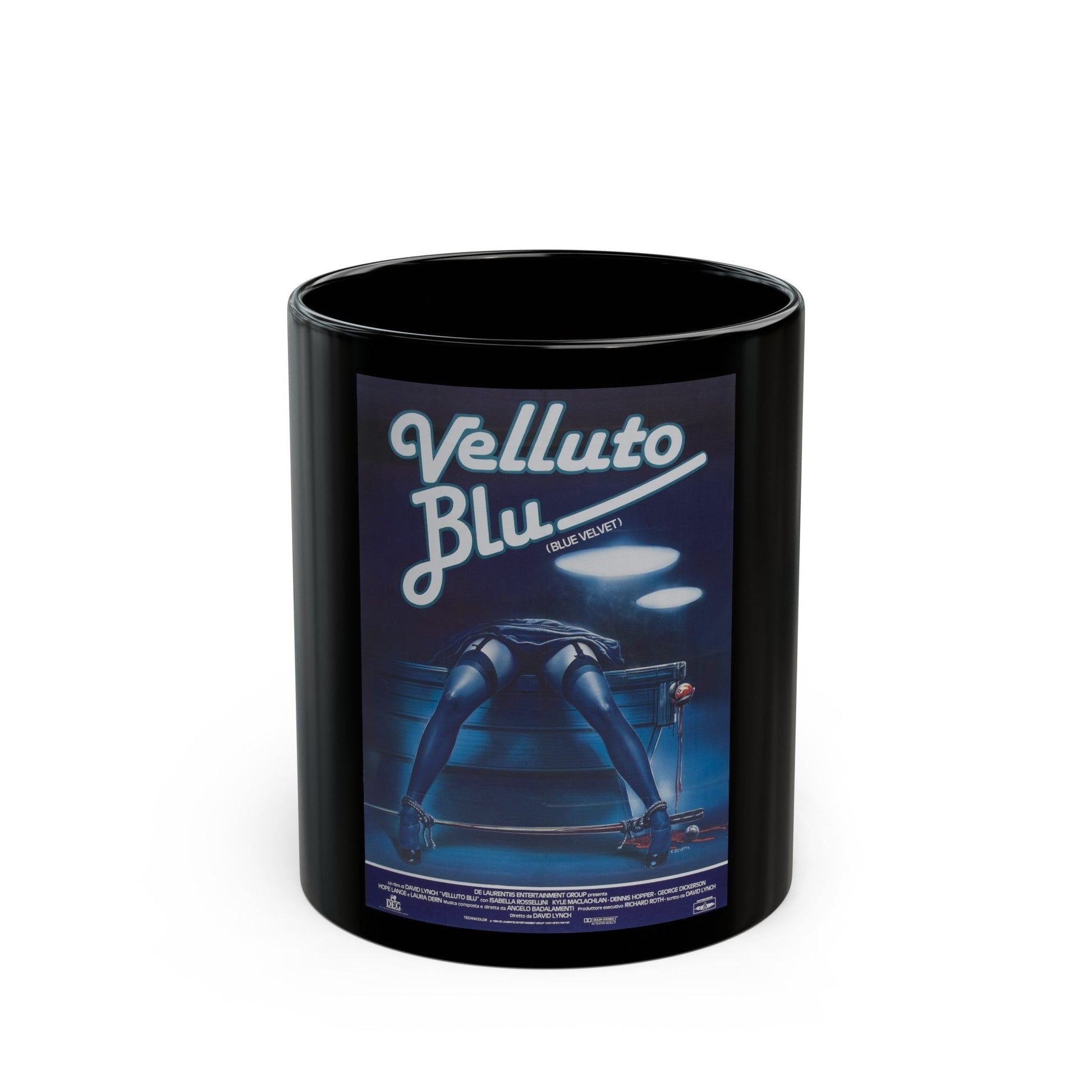 BLUE VELVET (FOREIGN) 1986 Movie Poster - Black Coffee Mug-11oz-The Sticker Space