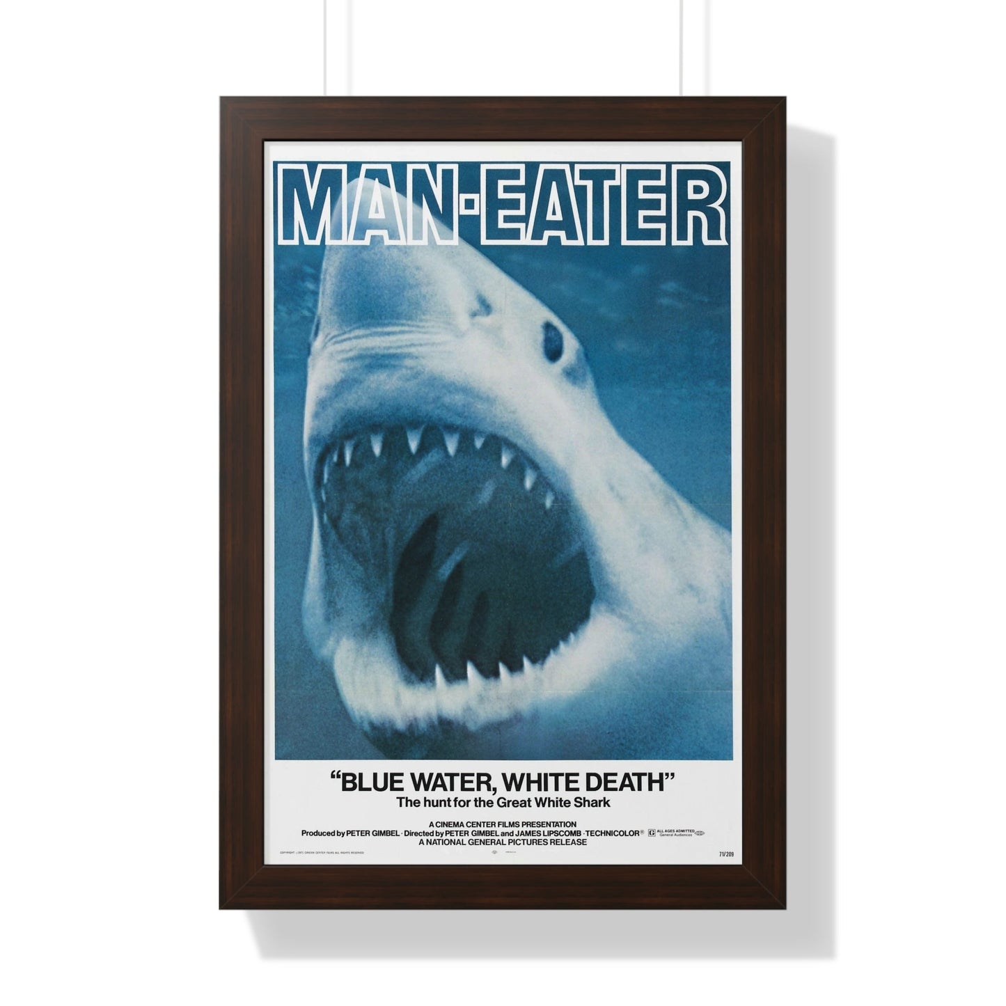 BLUE WATER, WHITE DEATH 1971 - Framed Movie Poster-16″ x 24″-The Sticker Space