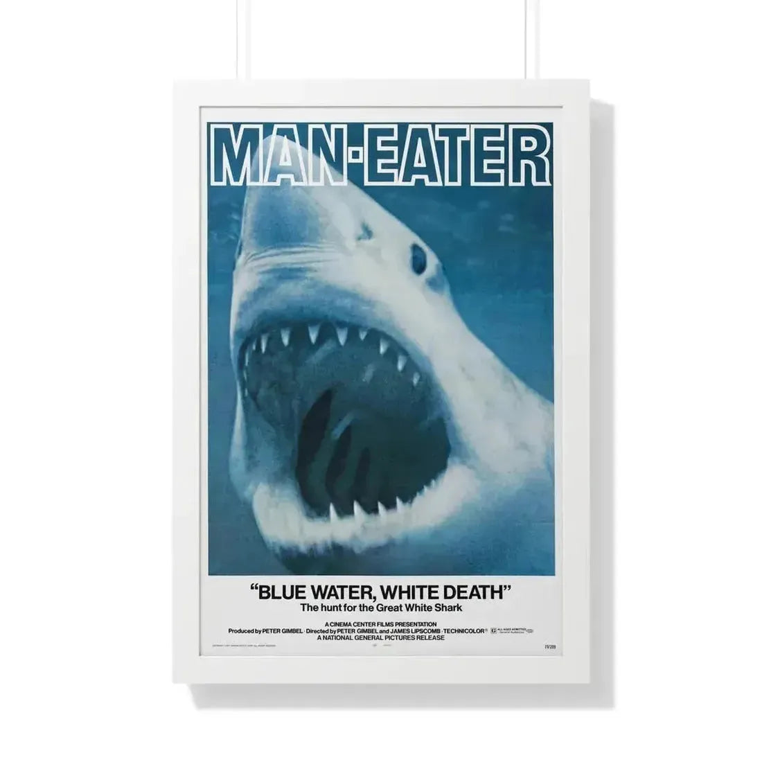 BLUE WATER, WHITE DEATH 1971 - Framed Movie Poster 20" x 30" White - The Sticker Space