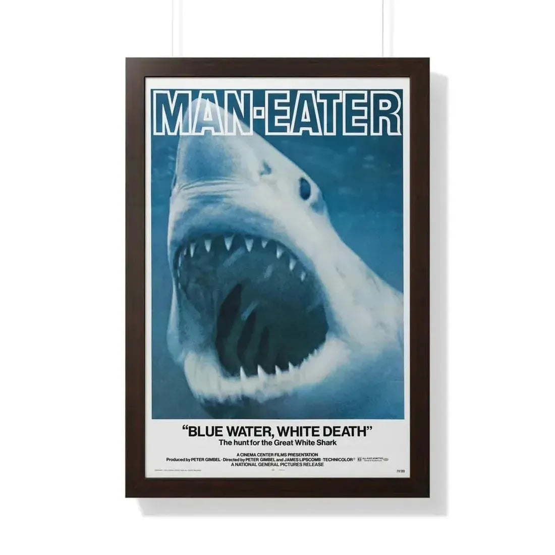 BLUE WATER, WHITE DEATH 1971 - Framed Movie Poster - The Sticker Space
