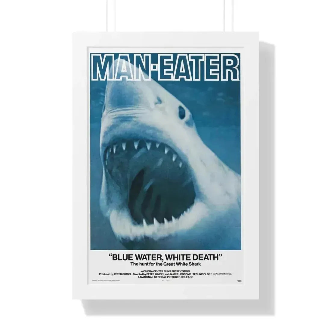 BLUE WATER, WHITE DEATH 1971 - Framed Movie Poster - The Sticker Space