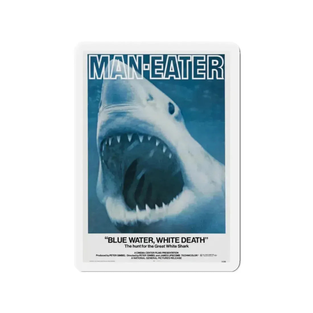 BLUE WATER, WHITE DEATH 1971 Movie Poster - Refrigerator Magnet 2 Inch - The Sticker Space