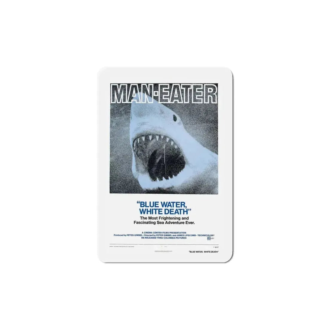 Blue Water White Death 1971 Movie Poster Refrigerator Magnet 5 Inch - The Sticker Space