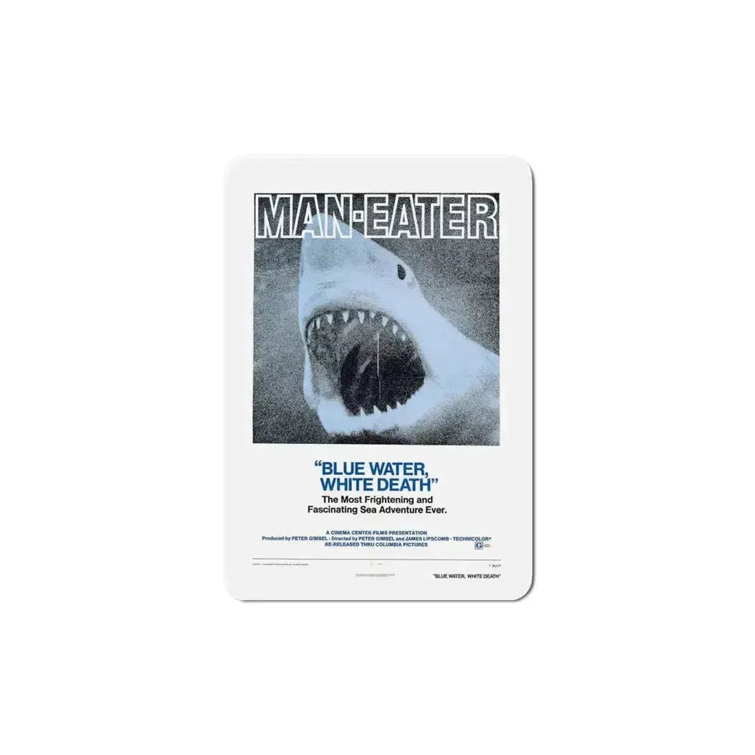 Blue Water White Death 1971 Movie Poster Refrigerator Magnet - The Sticker Space