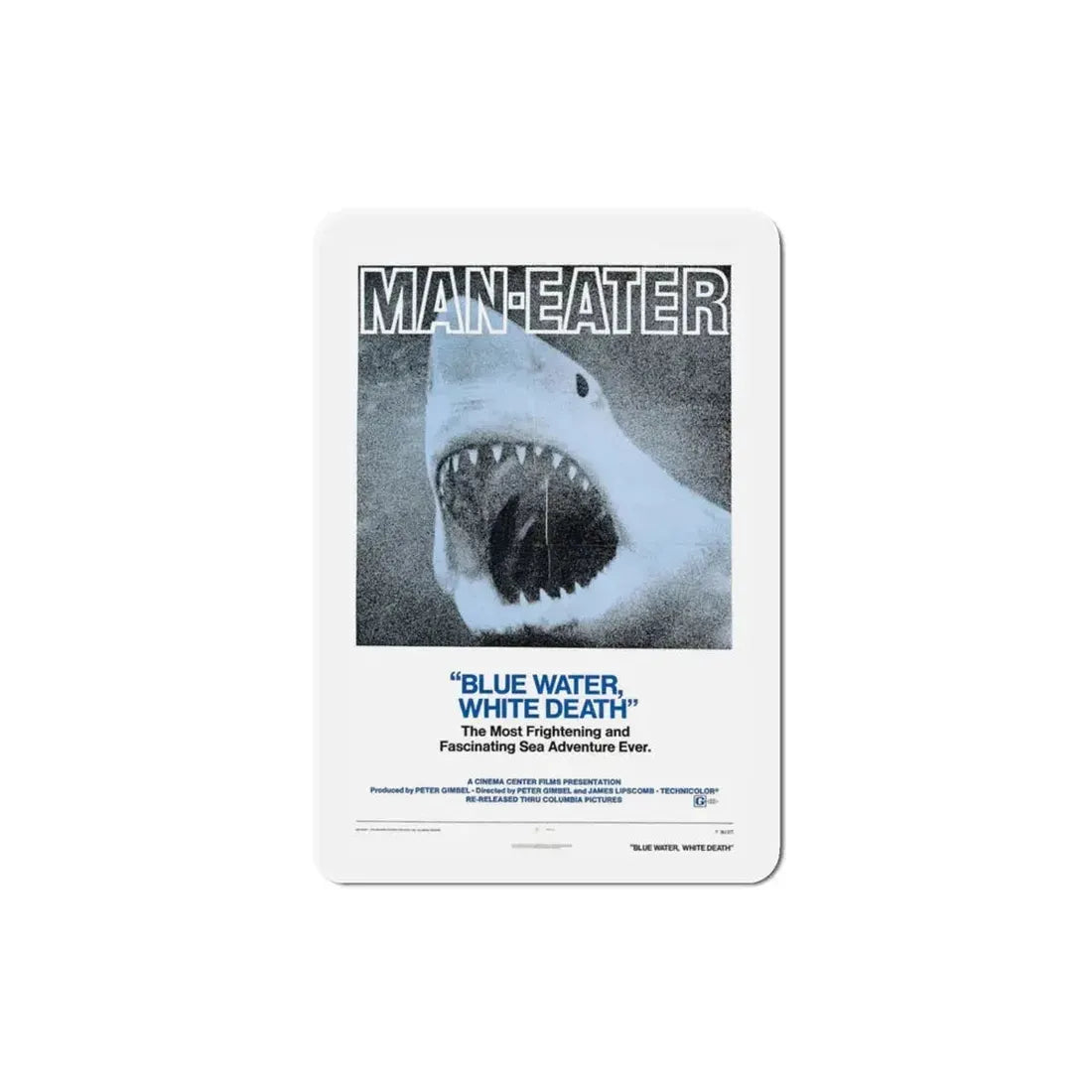 Blue Water White Death 1971 Movie Poster Refrigerator Magnet - The Sticker Space