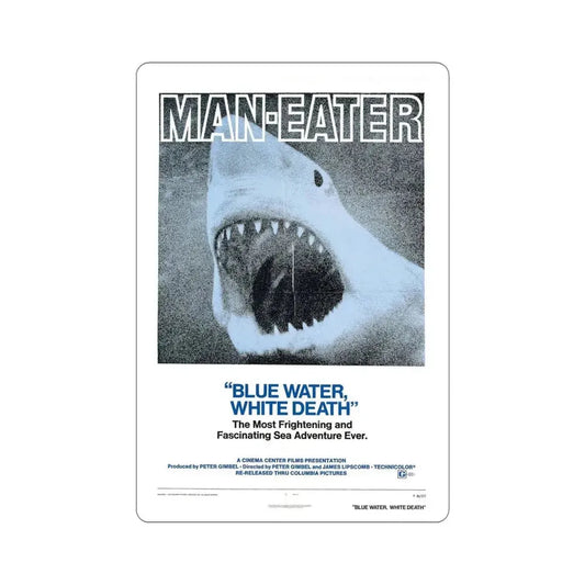 Blue Water White Death 1971 Movie Poster STICKER Vinyl Die-Cut Decal 6 Inch - The Sticker Space