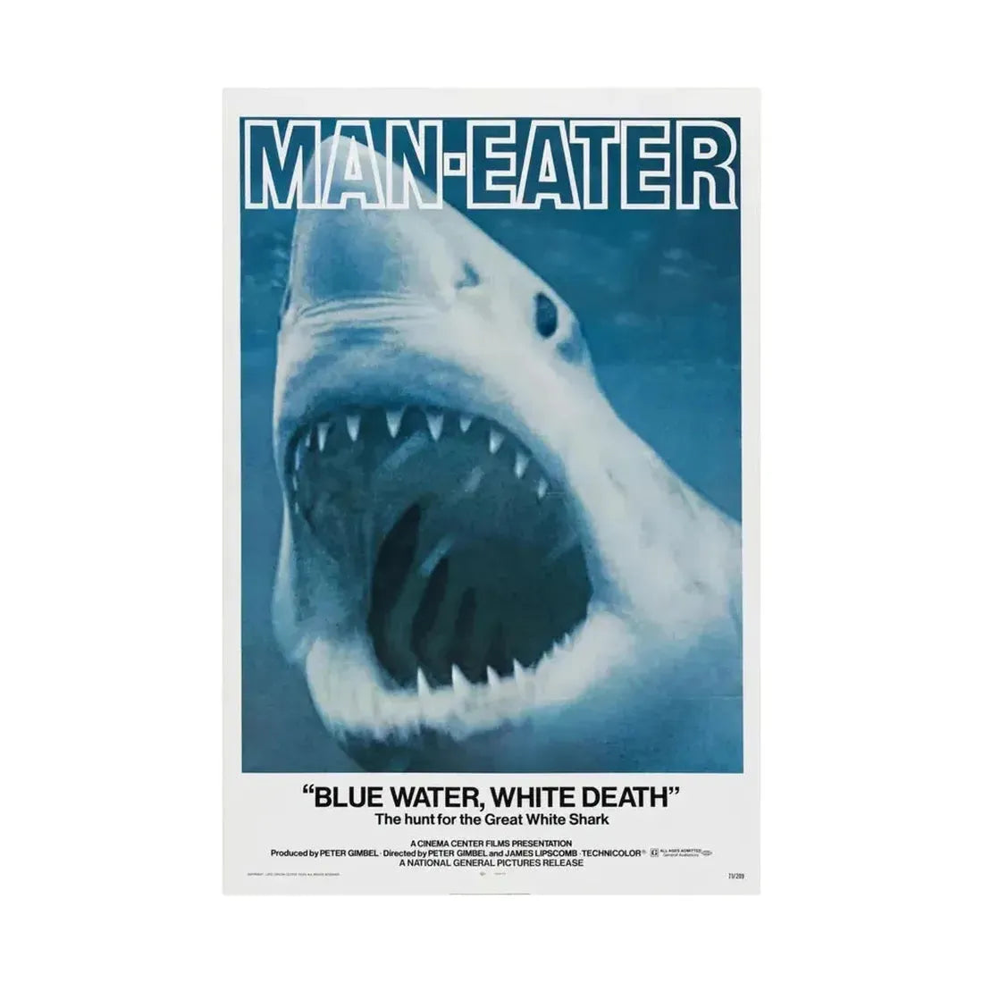 BLUE WATER, WHITE DEATH 1971 - Paper Movie Poster - The Sticker Space