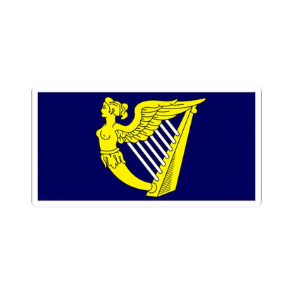 Blue winged-maiden harp flag (Ireland) STICKER Vinyl Kiss-Cut Decal 2 Inch White - The Sticker Space