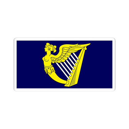 Blue winged-maiden harp flag (Ireland) STICKER Vinyl Kiss-Cut Decal 4 Inch White - The Sticker Space