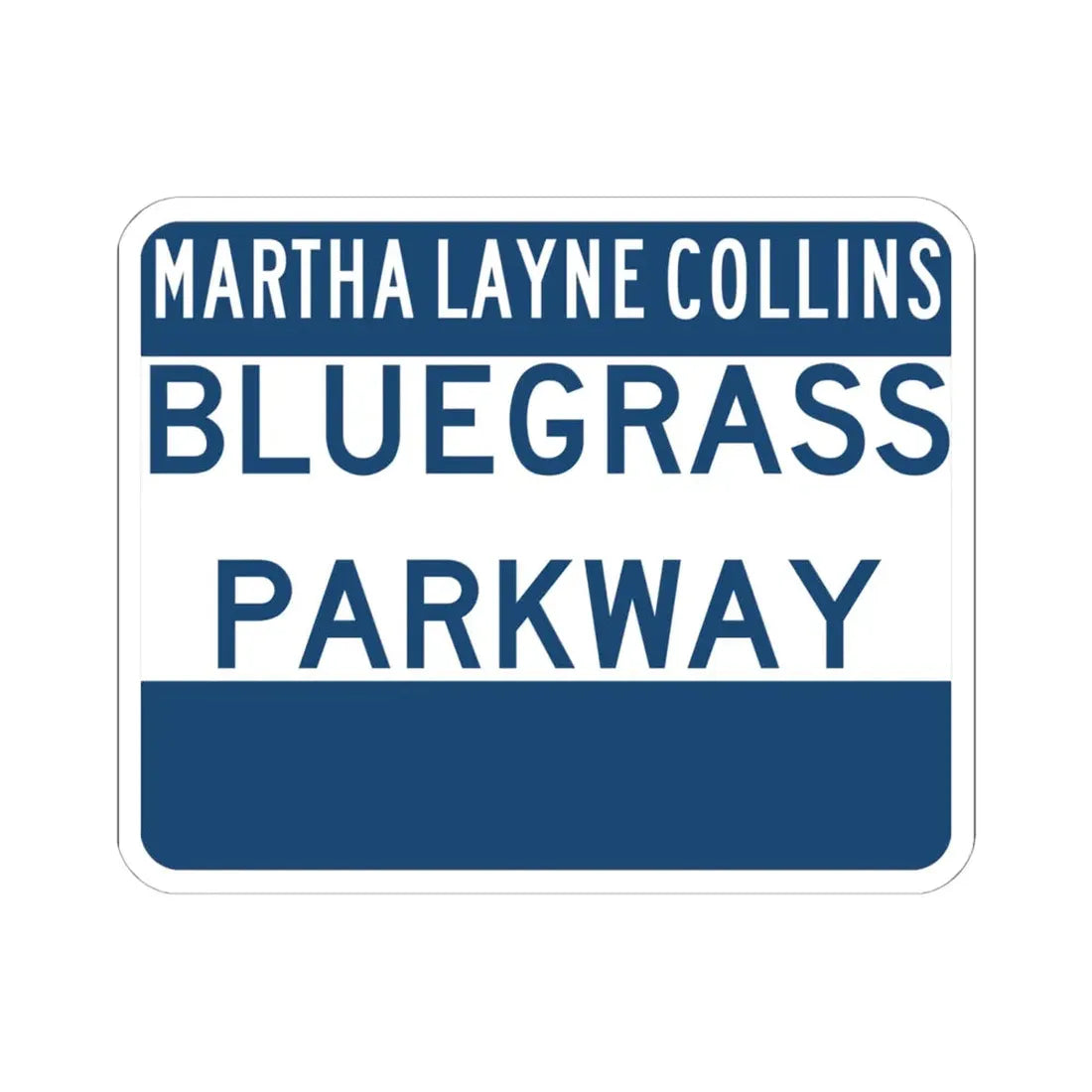 Bluegrass Parkway (Kentucky) (Road Sign) STICKER Vinyl Kiss-Cut Decal 6 Inch White - The Sticker Space