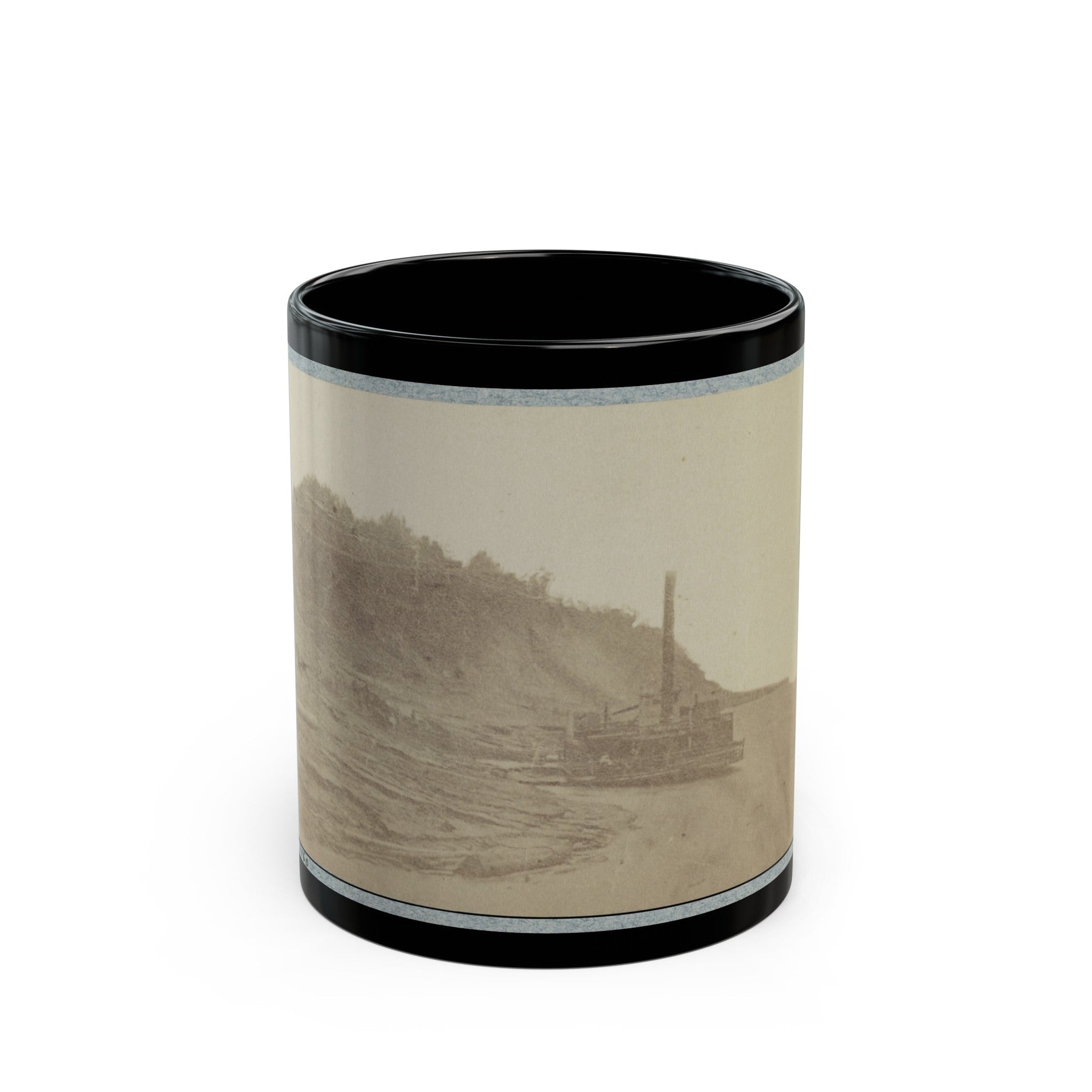 Bluff At Natchez, Miss., 1864 (U.S. Civil War) Black Coffee Mug-11oz-The Sticker Space