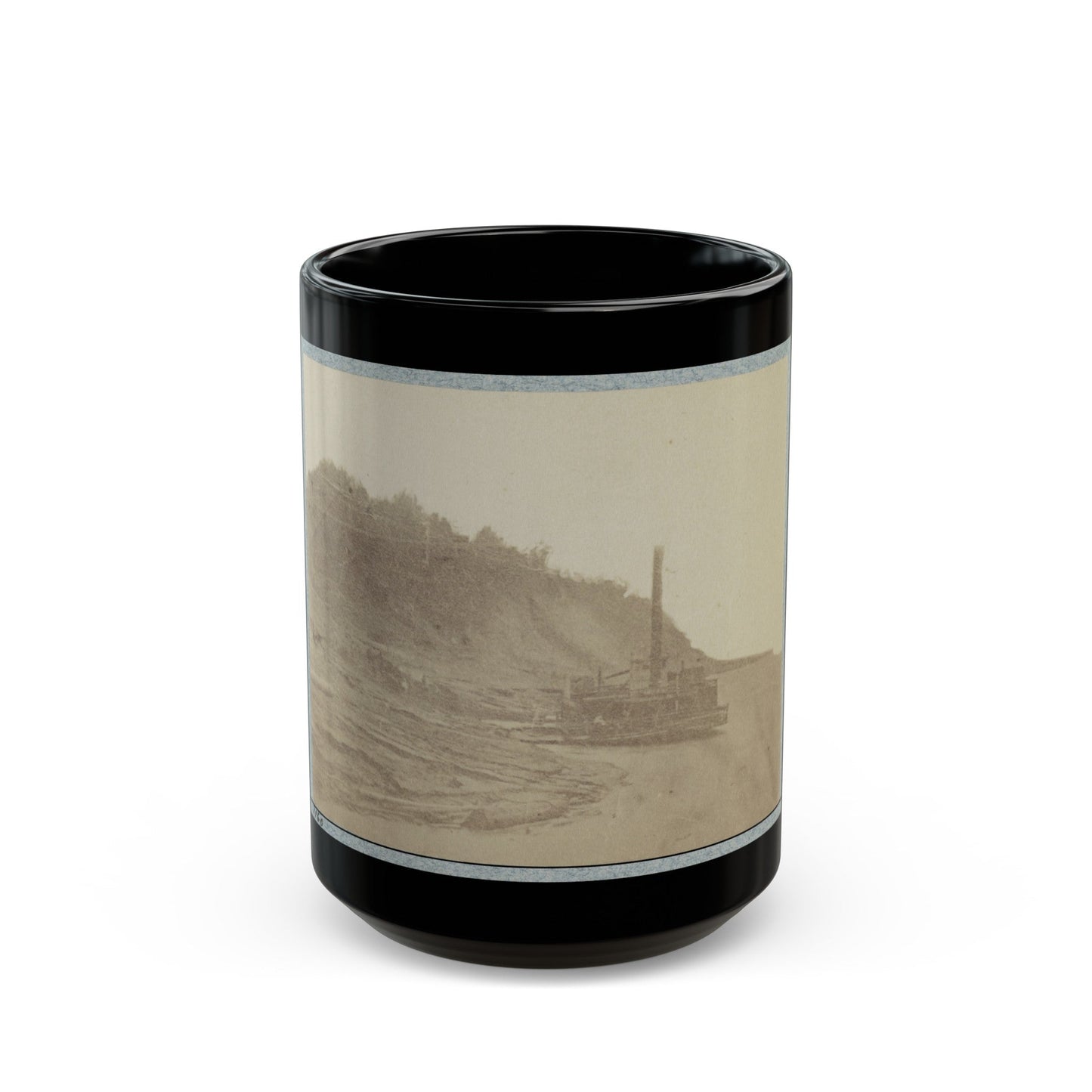 Bluff At Natchez, Miss., 1864 (U.S. Civil War) Black Coffee Mug-15oz-The Sticker Space