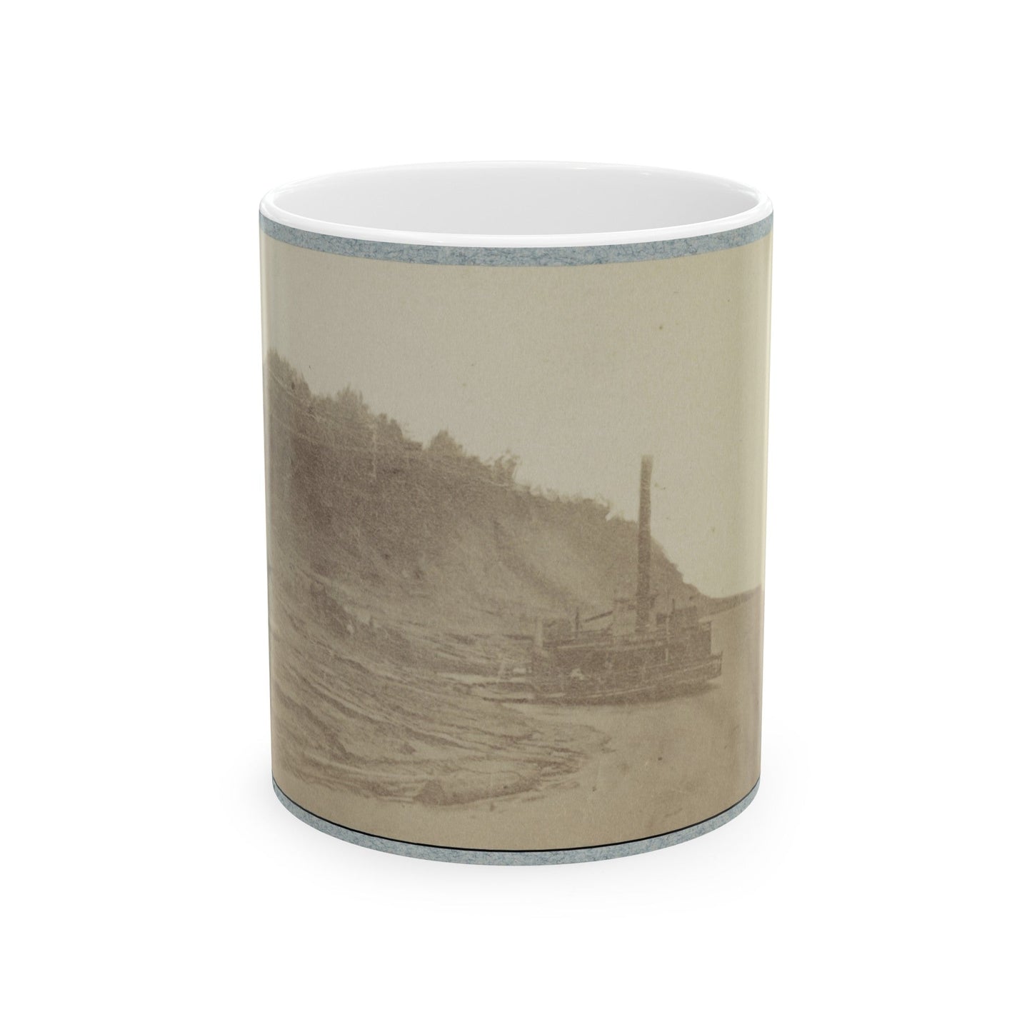 Bluff At Natchez, Miss., 1864 (U.S. Civil War) White Coffee Mug-11oz-The Sticker Space