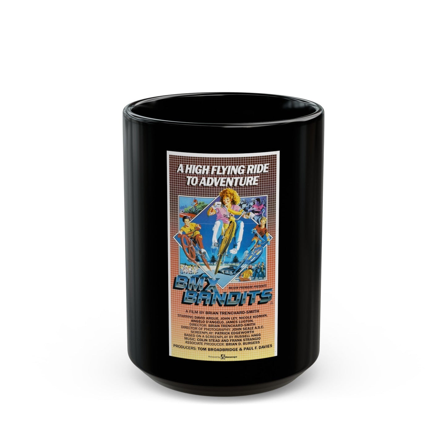 BMX BANDITS 1983 Movie Poster - Black Coffee Mug-15oz-The Sticker Space