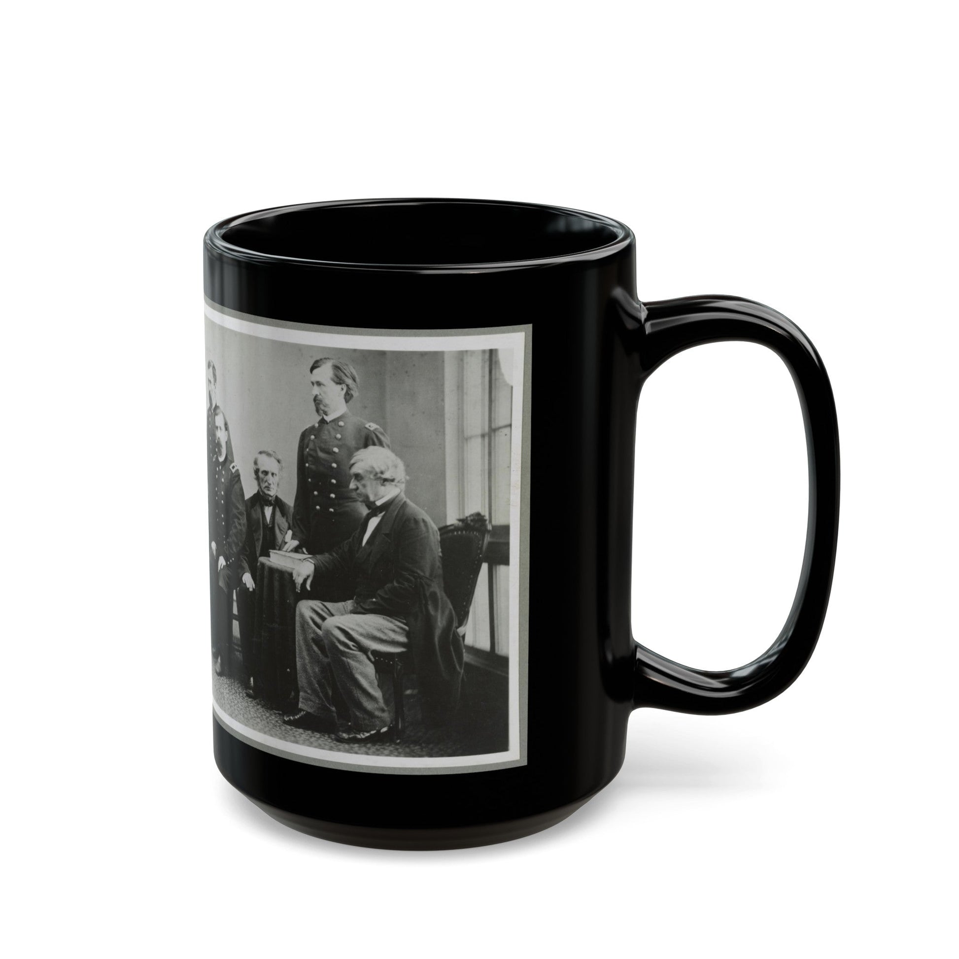 Board Which Tried Lincoln Conspirators (U.S. Civil War) Black Coffee Mug-The Sticker Space