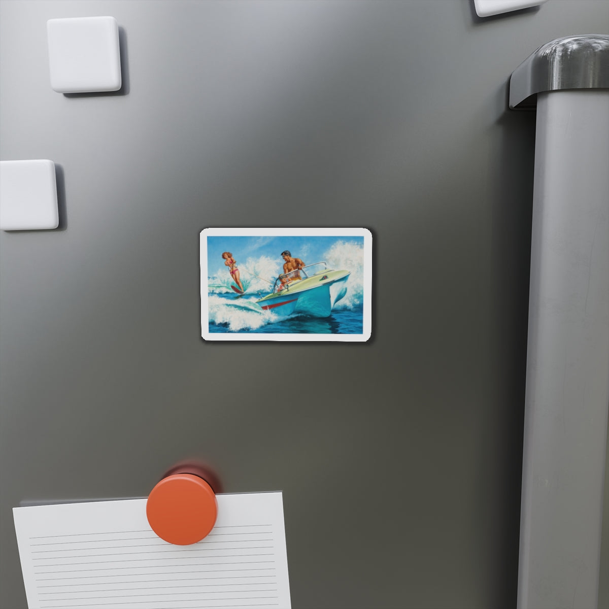 Boat Fun, story illustration (Magazine Illustration) Refrigerator Magnet-The Sticker Space