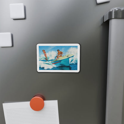 Boat Fun, story illustration (Magazine Illustration) Refrigerator Magnet-The Sticker Space