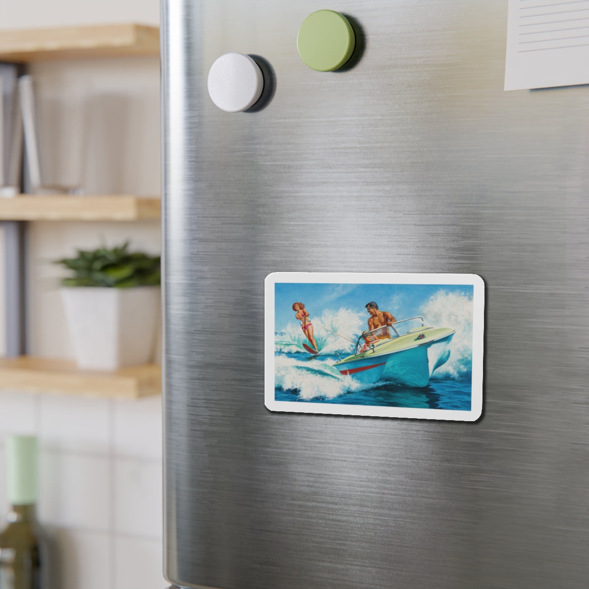 Boat Fun, story illustration (Magazine Illustration) Refrigerator Magnet-The Sticker Space