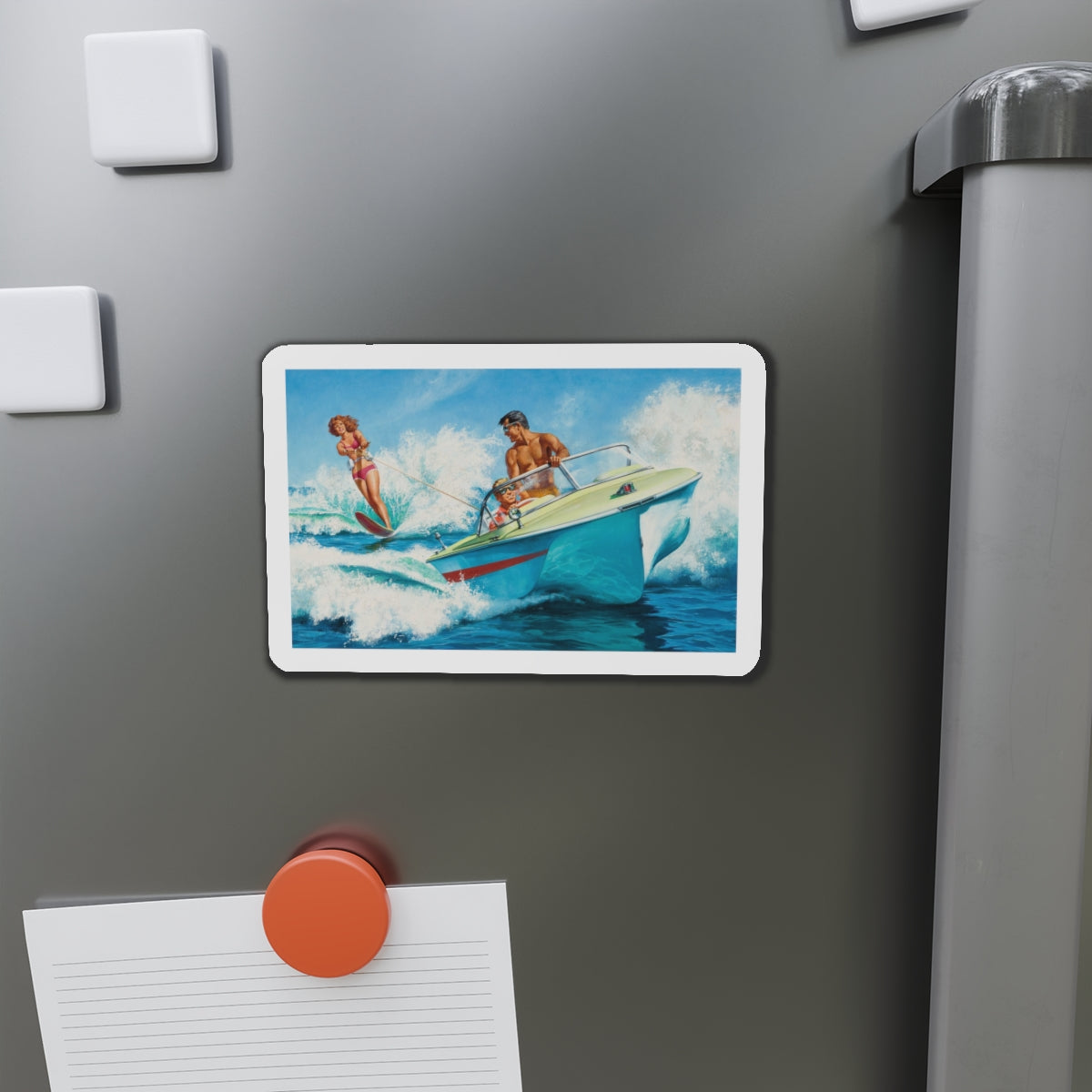 Boat Fun, story illustration (Magazine Illustration) Refrigerator Magnet-The Sticker Space