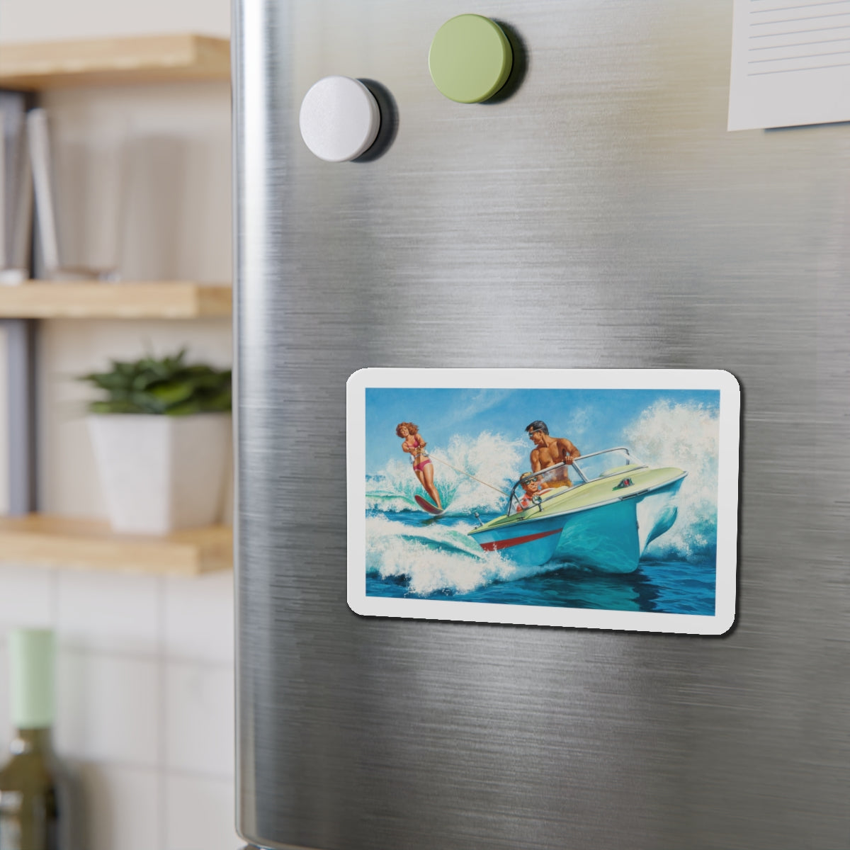 Boat Fun, story illustration (Magazine Illustration) Refrigerator Magnet-The Sticker Space