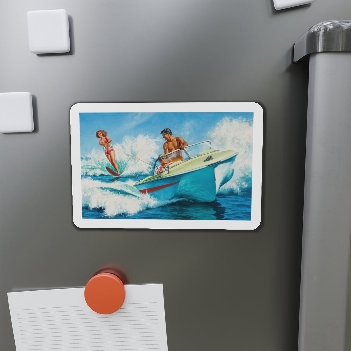 Boat Fun, story illustration (Magazine Illustration) Refrigerator Magnet-The Sticker Space