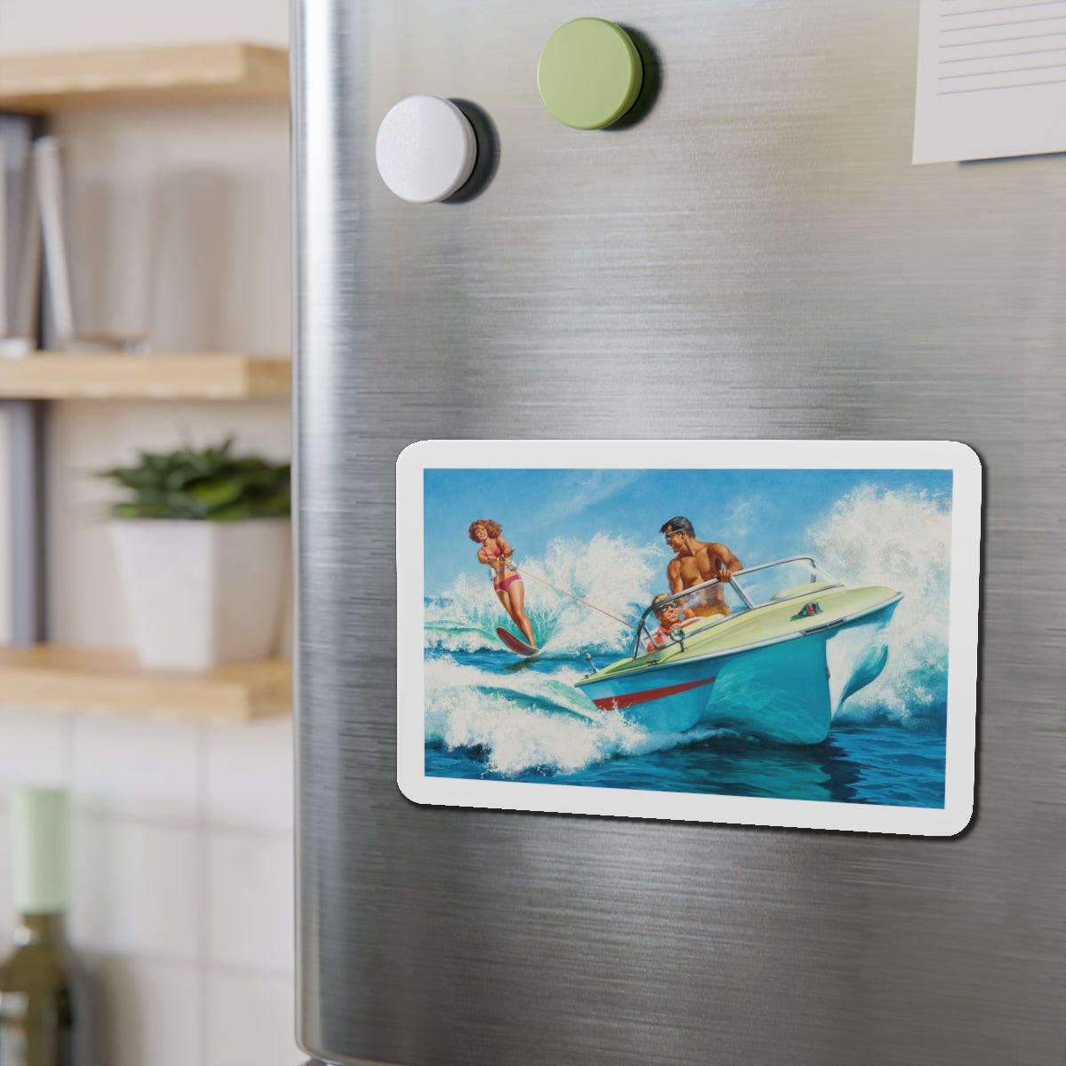 Boat Fun, story illustration (Magazine Illustration) Refrigerator Magnet-The Sticker Space