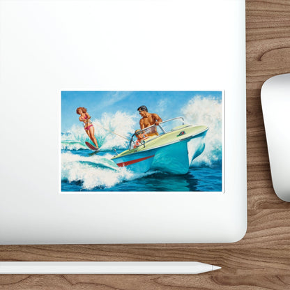 Boat Fun, story illustration (Magazine Illustration) STICKER Vinyl Die-Cut Decal-The Sticker Space