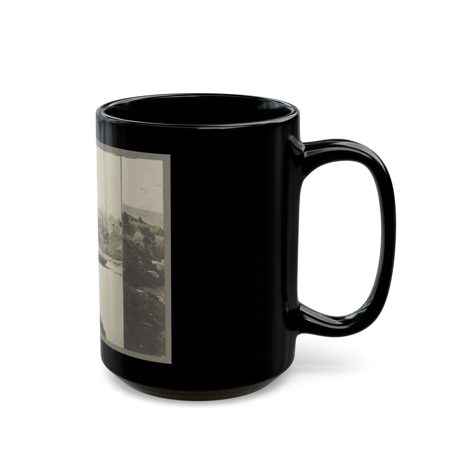 Boats Docked At The Shore Of A River In A Wooded Area (U.S. Civil War) Black Coffee Mug