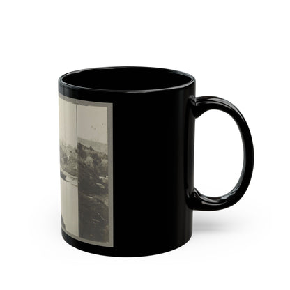 Boats Docked At The Shore Of A River In A Wooded Area (U.S. Civil War) Black Coffee Mug