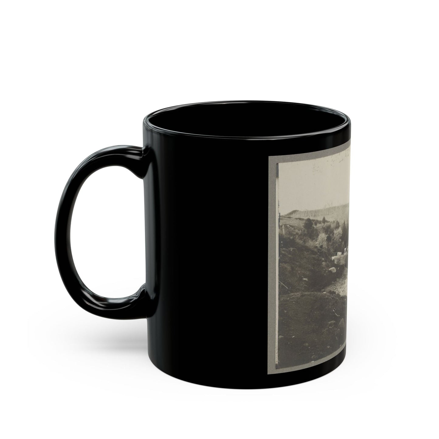 Boats Docked At The Shore Of A River In A Wooded Area (U.S. Civil War) Black Coffee Mug