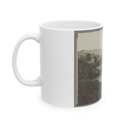 Boats Docked At The Shore Of A River In A Wooded Area (U.S. Civil War) White Coffee Mug