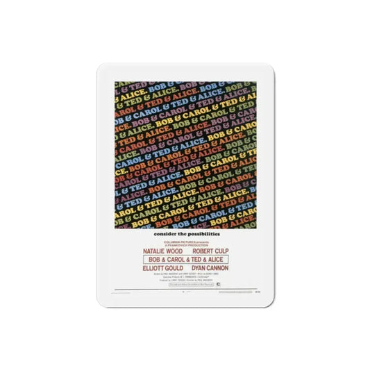 Bob & Carol & Ted & Alice 1969 Movie Poster Refrigerator Magnet 2 Inch - The Sticker Space