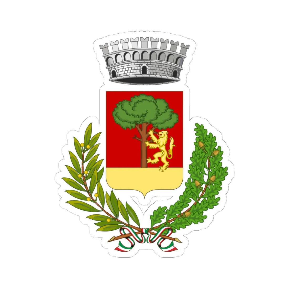 Bocchigliero-Stemma (Italy) (Coat of Arms) STICKER Vinyl Kiss-Cut Decal 4 Inch White - The Sticker Space