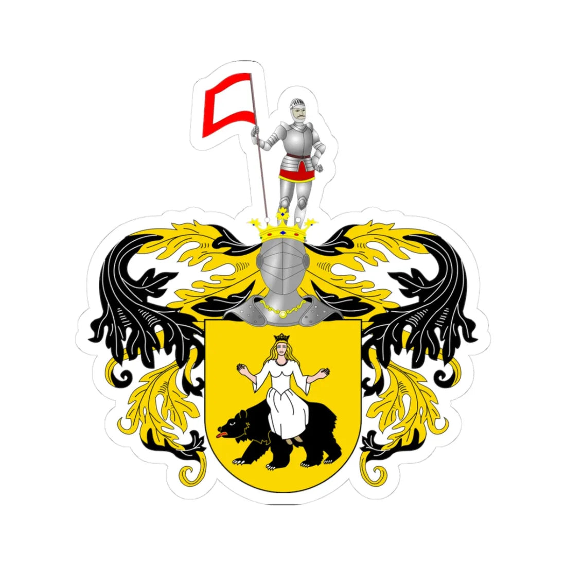 Bocheński I POL COA (Poland) (Coat of Arms) STICKER Vinyl Kiss-Cut Decal 3 Inch White - The Sticker Space