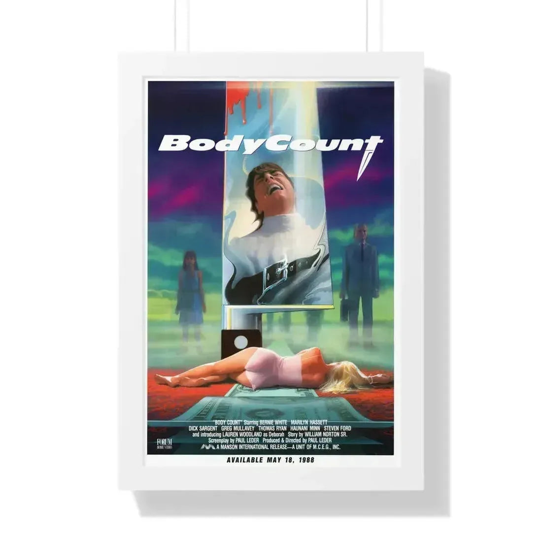BODY COUNT 1986 - Framed Movie Poster 16″ x 24″ White - The Sticker Space