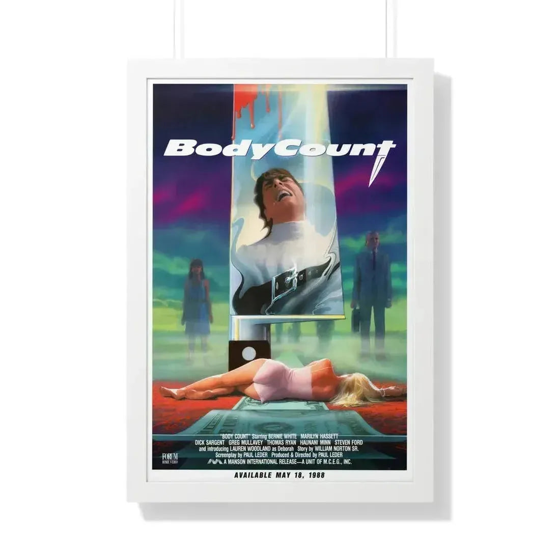 BODY COUNT 1986 - Framed Movie Poster 20" x 30" White - The Sticker Space