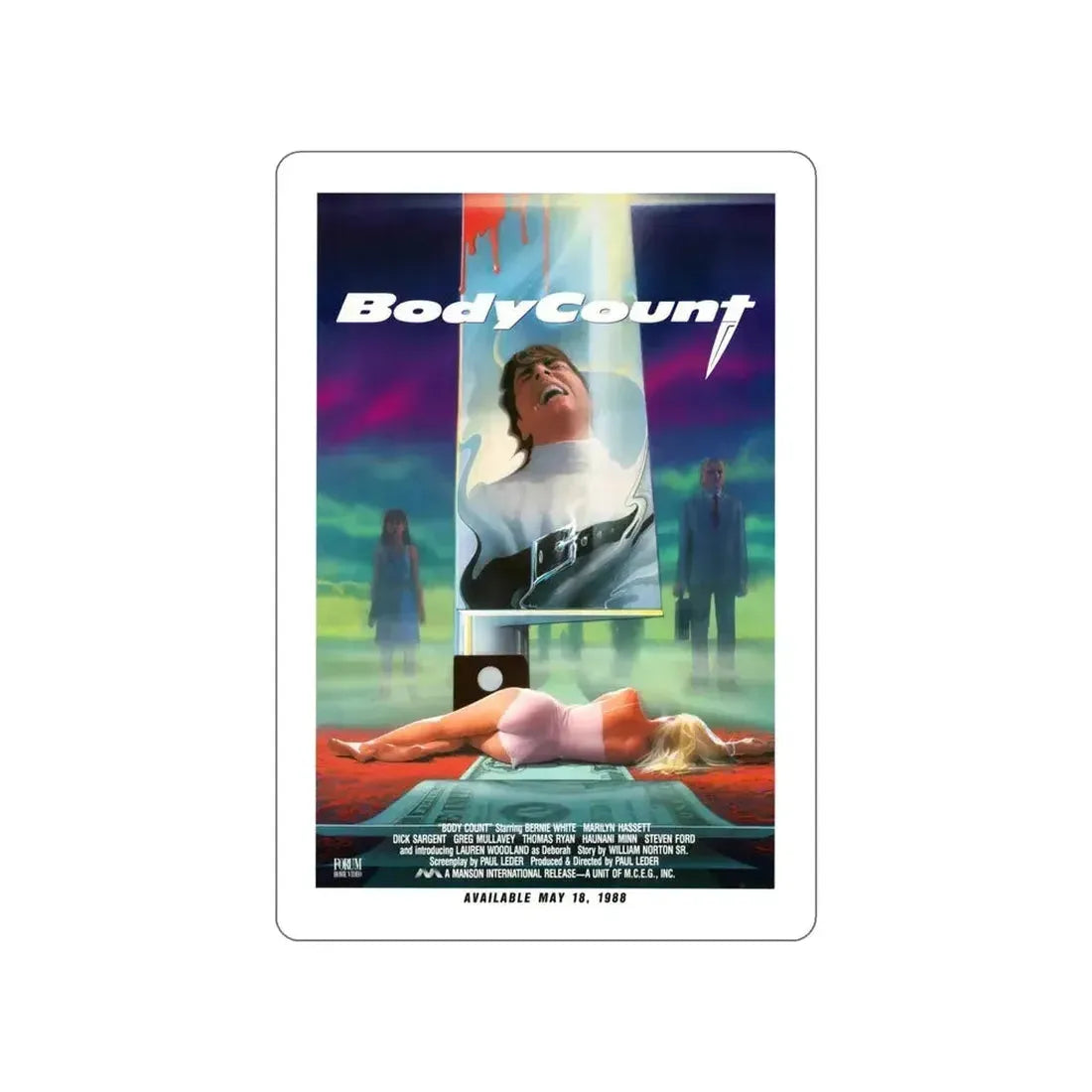 BODY COUNT 1986 Movie Poster STICKER Vinyl Die-Cut Decal - The Sticker Space