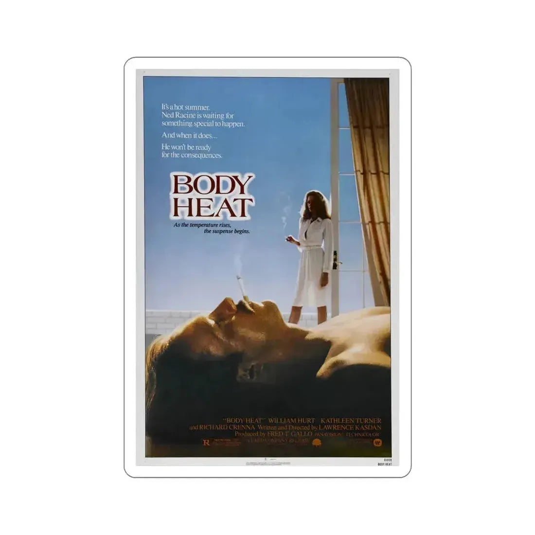 Body Heat 1981 Movie Poster STICKER Vinyl Die-Cut Decal 6 Inch - The Sticker Space